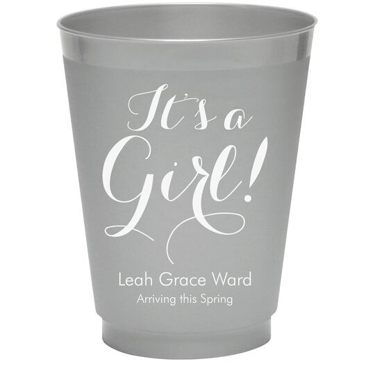 Elegant It's A Girl Colored Shatterproof Cups
